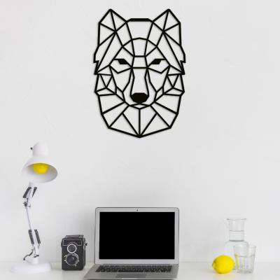 Geometric Wolf Metal Decor